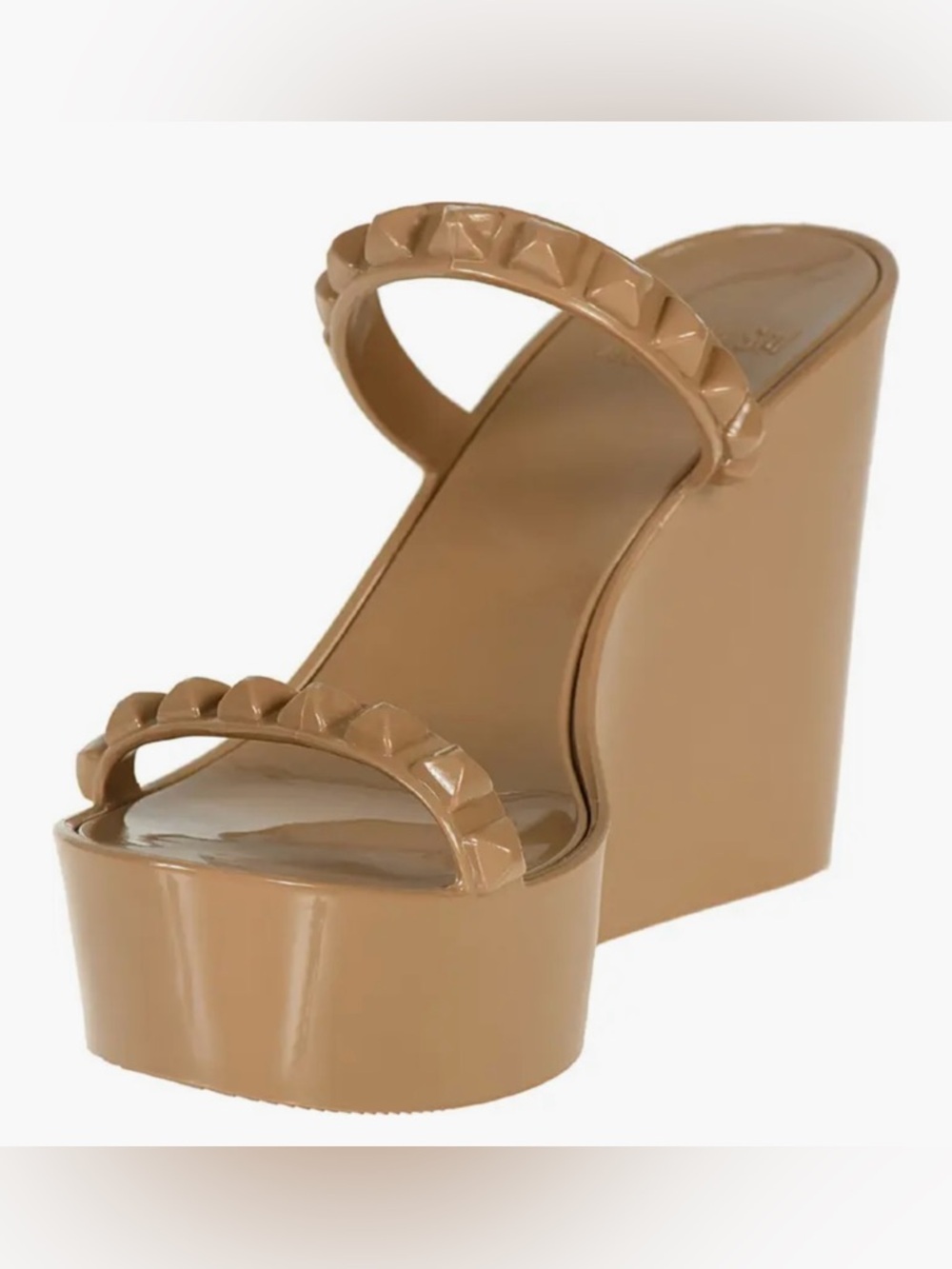 Carmen Sol Tonino studded jelly wedge sandals in nude 6